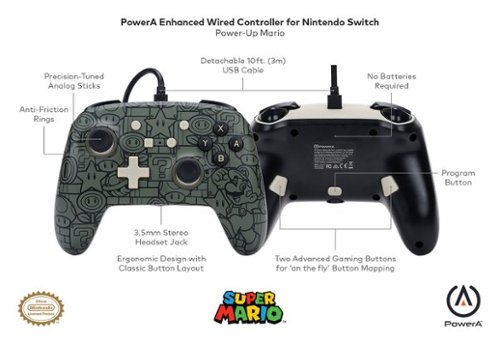 PowerA Enhanced Wired Controller for Nintendo Switch - Power-Up Mario WORLDWIDE DELIVERY