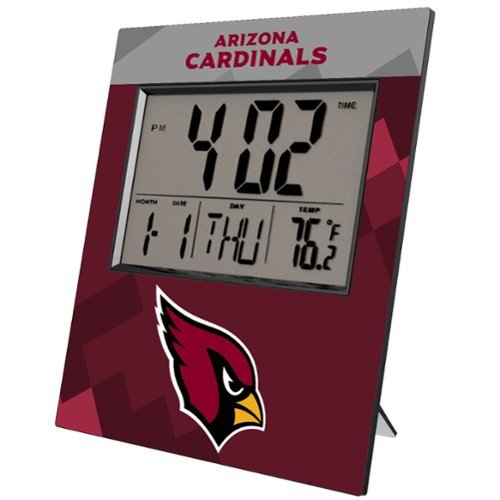 Keyscaper - Arizona Cardinals Color Block Digital Desk Clock - Multicolor-Front_Standard 