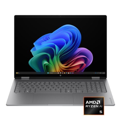 HP - OmniBook X Flip 2-in-1 - 16" 2K OLED Touchscreen Laptop - AMD Ryzen AI 5 430 (2026) - 16GB Memory - 512GB SSD - Copilot+ - Meteor Silver