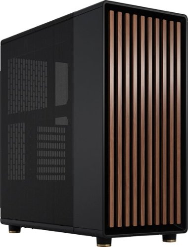 Fractal Design - North Charcoal Black Mid Tower Computer Case with Walnut Front and Mesh Side Panel - Black