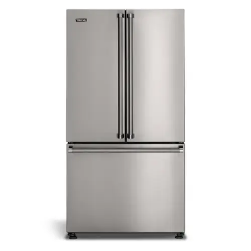 Front. Viking - French Door  Refrigerator - Stainless Steel.