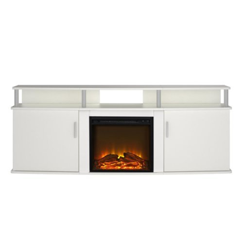 Ameriwood Home - Carson Electric Fireplace TV Console - White-Front_Standard 
