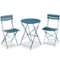 Best Choice Products - 3-Piece Small Bistro Set, Folding Patio Furniture Set of 2 Chairs and Table - Peacock Blue-Front_Standard