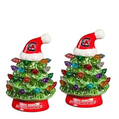 Evergreen Enterprises - South Carolina Gamecocks 2-Pack 4" Ceramic LED Christmas Tree Set - Multicolor-Front_Standard 