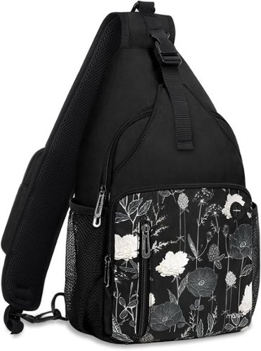 mosiso - Sling Bag Crossbody Shoulder Bag Travel Hiking Daypack Chest Bag with Front Square Pocket&USB Charging Port - Retro Flower-Front_Standard 