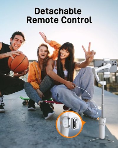 Hohem iSteady V3 3-Axis Gimbal Stabilizer for Smartphone w/ AI Tracking, Detachable Remote, Extendable Pole, & Magnetic Light - White WORLDWIDE DELIVERY