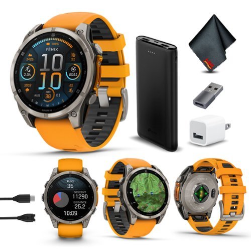 Garmin Fenix8　47mm オレンジ Garmin Fenix 8 47mm Sapphire AMOLED Titanium GPS Watch Orange
