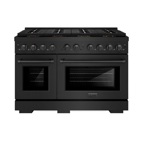 ZLINE - 48 in. Paramount Dual Fuel Range with 8 DuoPro Burners & Dual Ovens (PSDRB-48) - Black Stainless Steel