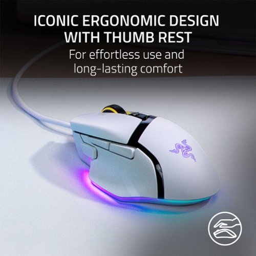 Razer Basilisk V3 Optical Gaming Mouse with Chroma RBG Lighting - Wired - White WORLDWIDE DELIVERY
