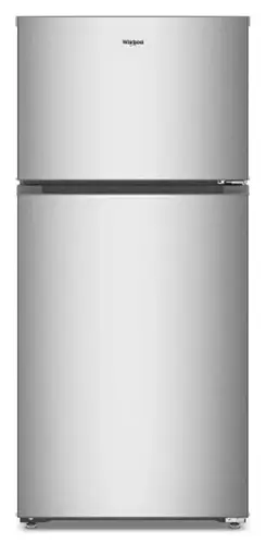 Front. Whirlpool - 14.3 Cu. Ft. Top-Freezer Refrigerator with Total Coverage Cooling - Fingerprint-Resistant Stainless Finish.