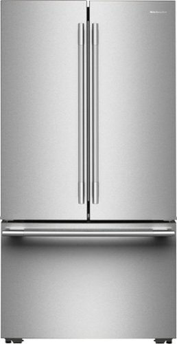 KitchenAid - 24 Cu. Ft. French Door Counter-Depth Refrigerator with Interior Dispense - Stainless Steel-Front_Standard 