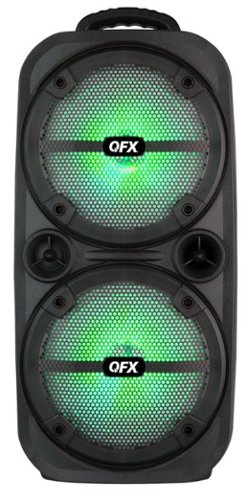 QFX Bluetooth Rechargeable Speaker with LED Party Lights - Black WORLDWIDE DELIVERY