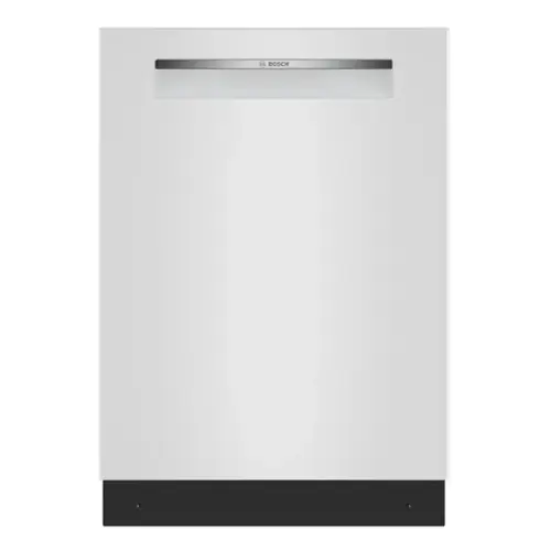 Front. Bosch - 300 Series 24" Top Control Smart Built-In Tub Dishwasher with 3rd Rack and Zone Wash, 46 dBA - White.