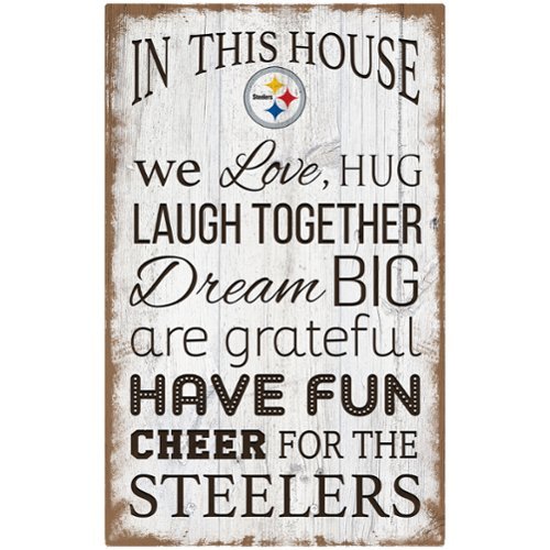 Fan Creations - Pittsburgh Steelers 11'' x 19'' Team In This House Logo Sign - Multicolor-Front_Standard 