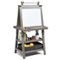 Costway - 3 in 1 Double-Sided Wooden Kid's Art Easel Whiteboard Grey - Gray-Front_Standard