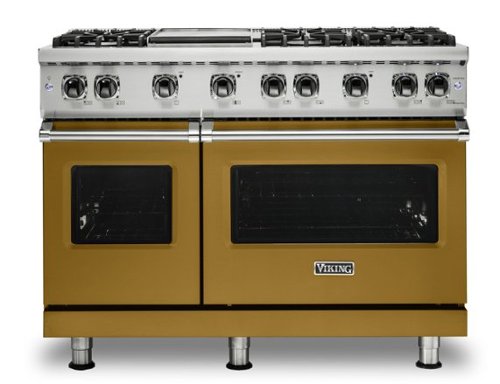Viking - 6.1 Cu. Ft. 48"W. Professional 5 Series Freestanding Double Oven Liquid Propane Gas Convection Range - Golden Hour-Front_Standard 