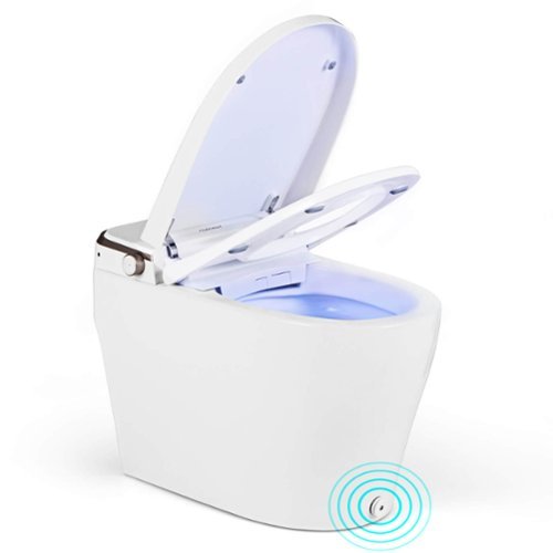 Costway - Smart Toilet Elongated Bidet Toilet with Adjustable Heated Seat & Dryer Night Light - White