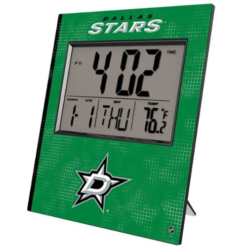 Keyscaper - Dallas Stars Cross Hatch Digital Desk Clock - Multicolor-Front_Standard 