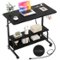 Aheaplus - Small Height Adjustable Standing Desk with Power Outlets and Shelves, Max Height 41 Inches - Black-Front_Standard