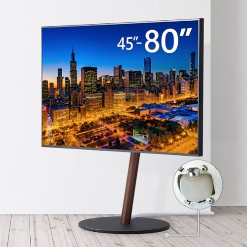 WALL - SevenStand A2 Large Type – Rolling TV Stand for 45–80 Inch TVs, for Living Room and Bedroom, Japan-Engineered Design - Walnut-Front_Standard 