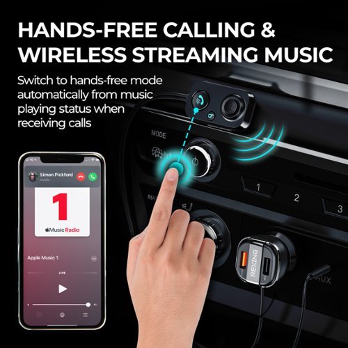 Rexing AUX2 Mini Bluetooth Receiver with Dual USB Enhanced Bass and Voice Control - Black WHERE TO BUY