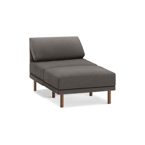 Burrow - Contemporary Range Armchair with Attachable Ottoman - Heather Charcoal-Front_Standard 