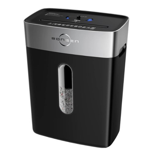 Bonsen - Heavy Duty Paper Shredder - 10-Sheet Cross-Cut Office Shredder for Home Office - 4 Gallons Bin - P-4 High Security Level - Black-Front_Standard 