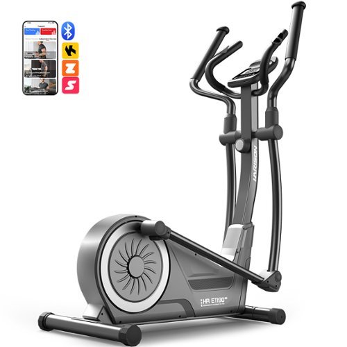 HARISON - Elliptical Machine for Home 350 LB, Magnetic Elliptical Trainer with 16-Level Resistance BBE1190B - Black-Front_Standard 