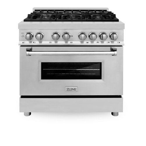 ZLINE - 36" Legacy Dual Fuel Range w/ 6 Burner Gas Cooktop and Electric Convection Oven (RA36) - Stainless Steel-Front_Standard