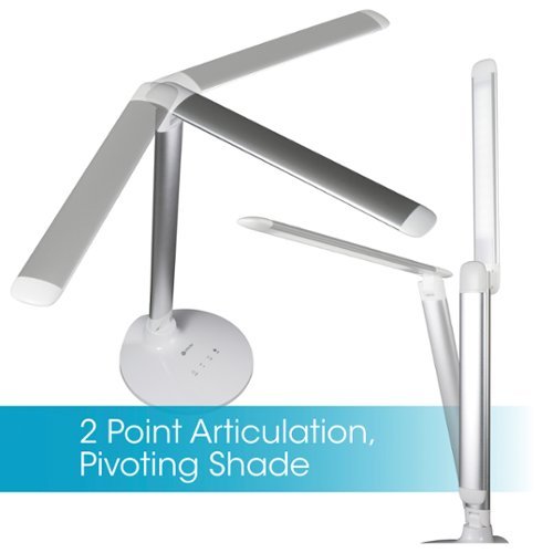 OttLite Command LED Desk Lamp with Amazon Alexa and Google Home Voice Assistant - Silver BUY IN UAE