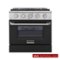 Kucht - 30 in. 4.2 cu. ft. Natural Gas Range with Sealed Burners and Convection Oven in Black - Black-Front_Standard