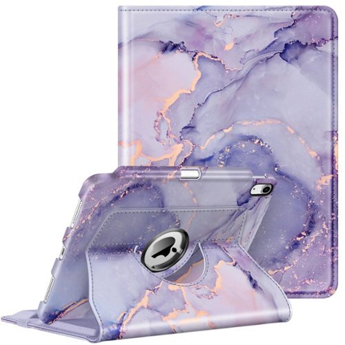 Stock Preferred - Case For iPad (A16) 11th Gen 11 Inch (2025) 360° Rotating Stand Shockproof Lilac Marble - LilacMarble-Front_Standard 