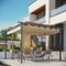 Outsunny - 11.5' x 11.5' Outdoor Retractable Pergola Canopy, Metal Patio Shade Shelter for Backyard, Porch Party - Beige-Front_Standard