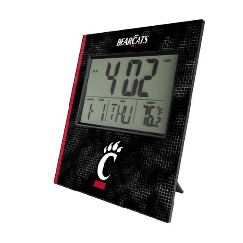 Keyscaper - Cincinnati Bearcats Cross Hatch Digital Desk Clock - Multicolor-Front_Standard 