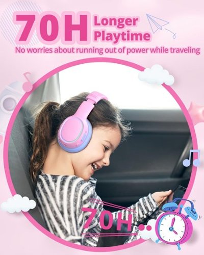 Tronsmart KH03 Kids Headphones, Bluetooth Active Noise Cancelling Wireless Headsets 74/85/93dB Safe Volume LED Lights 70H Playtime - Princess Pink WHERE TO BUY