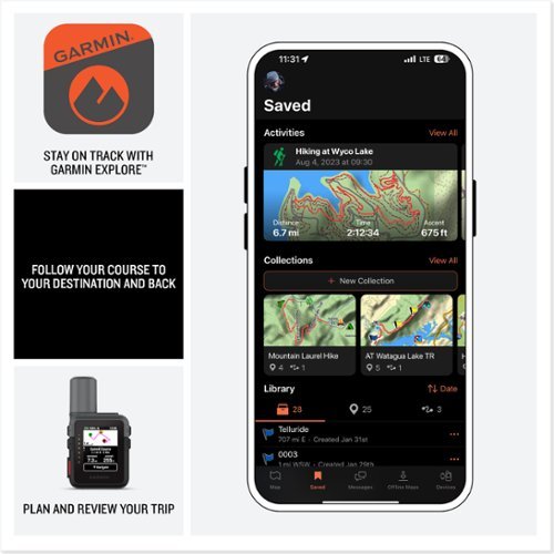 Garmin inReach Mini 3 Compact Satellite Communicator 1.9 Outdoor GPS with Worldwide Maps and Built-In Bluetooth - Black WORLDWIDE DELIVERY