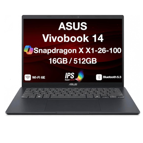 【ASUS】Vivobookビスポークブラック☘️Ryzen7☘️NVMe512 ASUS Vivobook 14 Laptop 14.0 WUXGA Display (Snapdragon X X1 26 100