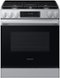 Samsung - 30 in. Wide 5 Burner 6.0 cu. ft. Bespoke Smart Slide-In Gas Range with No-Preheat Air Fry Max - Stainless Steel-Front_Standard