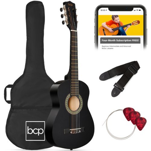 Best Choice Products - 30in Kids Acoustic Guitar Beginner Starter Kit w/ Strap, Case, Strings - Black-Front_Standard 