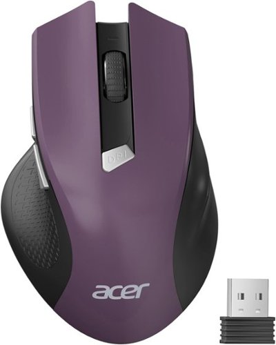 Acer - Wireless Mouse for Laptop, 2.4GHz Computer Mouse 3 Adjustable DPI Office Cordless USB Mice with USBA Receiver - Wireless - Purple-Front_Standard 