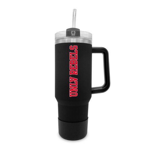 The Fanatic Group - UNLV Rebels 40oz. Stainless Tumbler with Handle & Removable Straw - Black-Front_Standard 