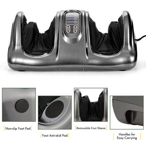 Costway Shiatsu Foot Massager Kneading and Rolling Leg Calf Ankle with Remote - Gray HOW TO BUY