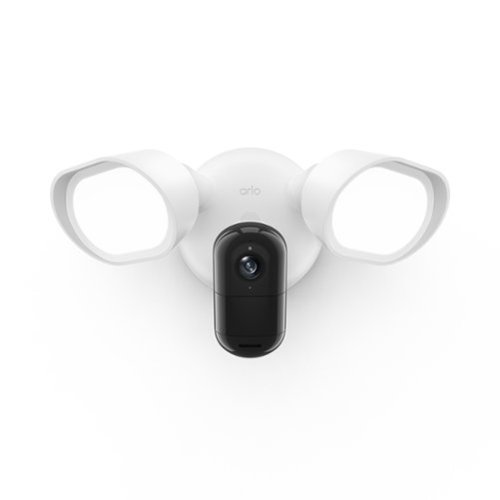Arlo - Wired Floodlight Security Camera - 2K Video with HDR, 2000 Lumens, Integrated Siren, Color Night Vision - White-Front_Standard 