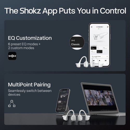 Shokz OpenRun Pro 2 Wireless Bone Conduction Open-Ear Bluetooth Sports Headphones - Silver BUY IN DUBAI