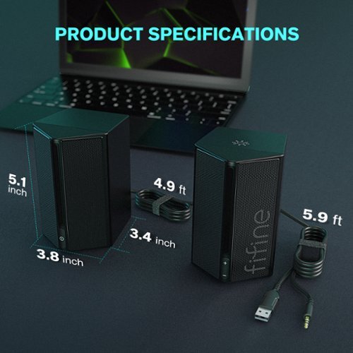 FIFINE RGB Gaming Speakers, Wired Desktop PC Speakers with Volume Control, 3.5mm Aux for Laptop Monitor Phone Tablet - Black WHERE TO BUY