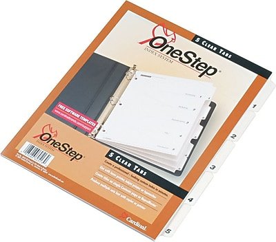 Cardinal - OneStep Printable Table of Contents and Dividers, 5-Tab, 1/St - White