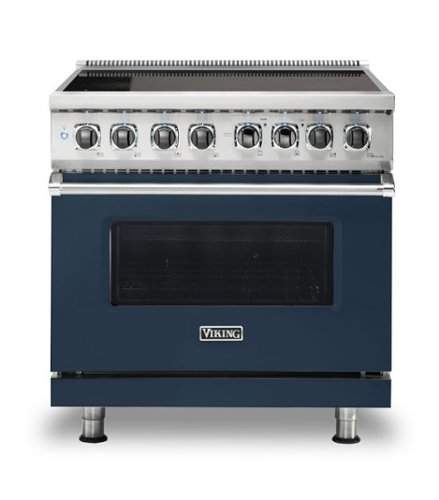 Viking - 5 Series 5.6 Cu. Ft. Freestanding Electric Induction Range - Slate Blue-Front_Standard 