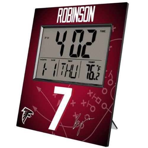 Keyscaper - Bijan Robinson Atlanta Falcons Digital Desk & Wall Clock - Multicolor-Front_Standard 