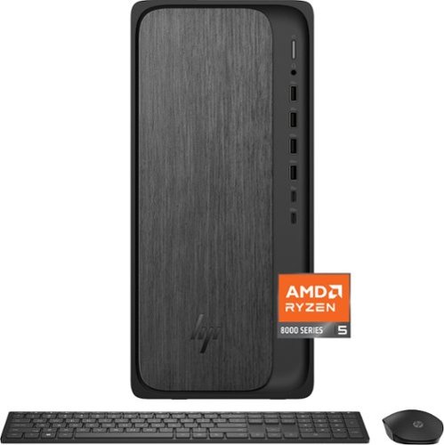 HP - OmniDesk Desktop - AMD Ryzen 5 - 16GB DDR5 Memory - 512GB SSD - Gray Wood