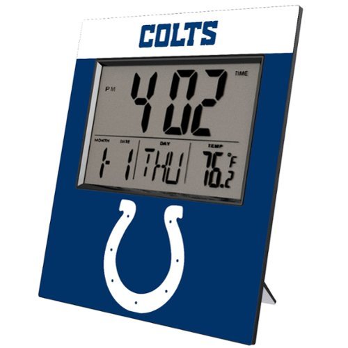 Keyscaper - Indianapolis Colts Color Block Digital Desk Clock - Multicolor-Front_Standard 
